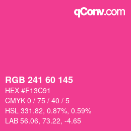 Color code: RGB 241 60 145 | qconv.com