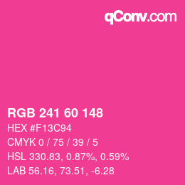 颜色代码: RGB 241 60 148 | qconv.com