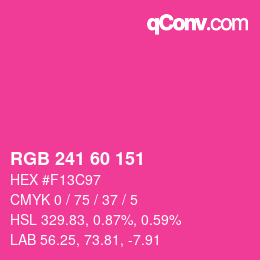 颜色代码: RGB 241 60 151 | qconv.com