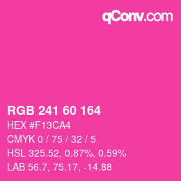 颜色代码: RGB 241 60 164 | qconv.com