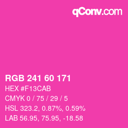カラーコード: RGB 241 60 171 | qconv.com