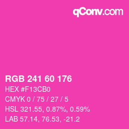 颜色代码: RGB 241 60 176 | qconv.com