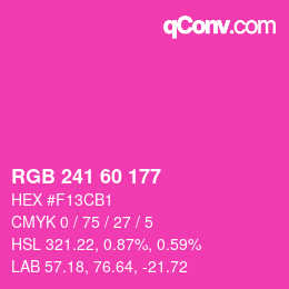 颜色代码: RGB 241 60 177 | qconv.com