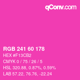 颜色代码: RGB 241 60 178 | qconv.com