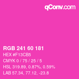 颜色代码: RGB 241 60 181 | qconv.com