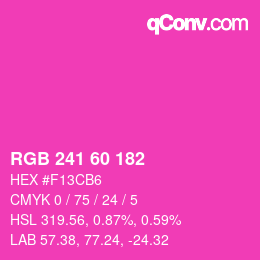 カラーコード: RGB 241 60 182 | qconv.com