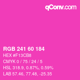 颜色代码: RGB 241 60 184 | qconv.com