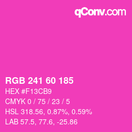 颜色代码: RGB 241 60 185 | qconv.com