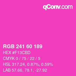 颜色代码: RGB 241 60 189 | qconv.com