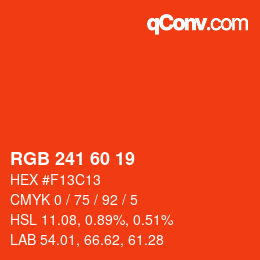 カラーコード: RGB 241 60 19 | qconv.com