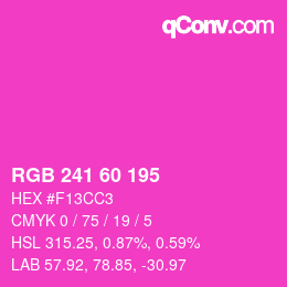 Color code: RGB 241 60 195 | qconv.com
