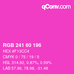 Color code: RGB 241 60 196 | qconv.com