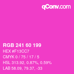 颜色代码: RGB 241 60 199 | qconv.com