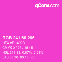 颜色代码: RGB 241 60 205 | qconv.com