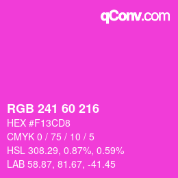 Color code: RGB 241 60 216 | qconv.com
