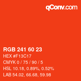 カラーコード: RGB 241 60 23 | qconv.com