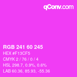 カラーコード: RGB 241 60 245 | qconv.com