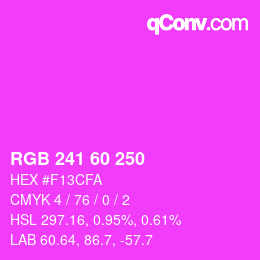 カラーコード: RGB 241 60 250 | qconv.com