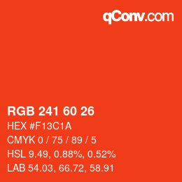 カラーコード: RGB 241 60 26 | qconv.com