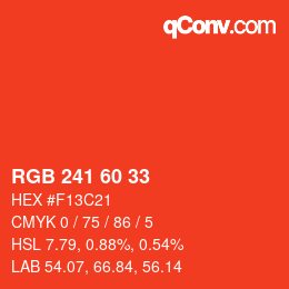 カラーコード: RGB 241 60 33 | qconv.com