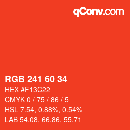カラーコード: RGB 241 60 34 | qconv.com