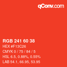 颜色代码: RGB 241 60 38 | qconv.com