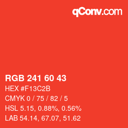 カラーコード: RGB 241 60 43 | qconv.com