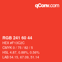 カラーコード: RGB 241 60 44 | qconv.com