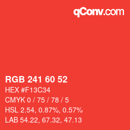 颜色代码: RGB 241 60 52 | qconv.com