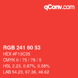 Color code: RGB 241 60 53 | qconv.com