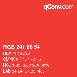 カラーコード: RGB 241 60 54 | qconv.com