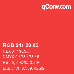 Color code: RGB 241 60 60 | qconv.com