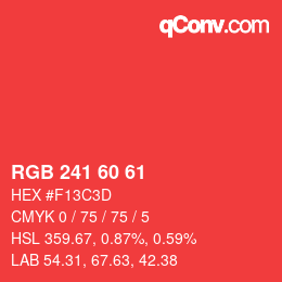 カラーコード: RGB 241 60 61 | qconv.com