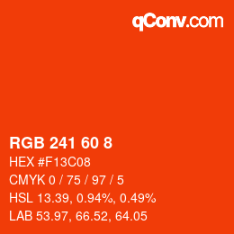 Color code: RGB 241 60 8 | qconv.com