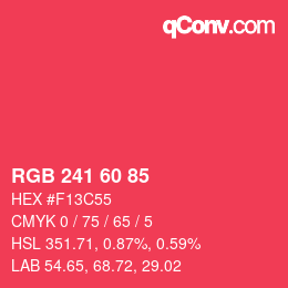 颜色代码: RGB 241 60 85 | qconv.com