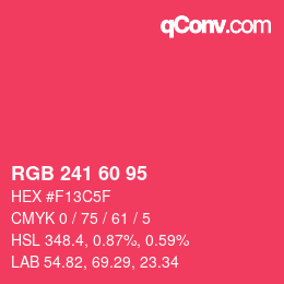 Color code: RGB 241 60 95 | qconv.com