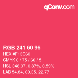 Color code: RGB 241 60 96 | qconv.com