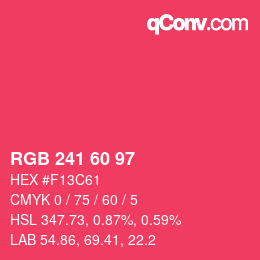 Color code: RGB 241 60 97 | qconv.com