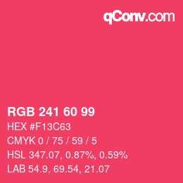 Color code: RGB 241 60 99 | qconv.com