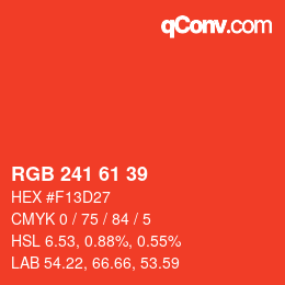 Color code: RGB 241 61 39 | qconv.com