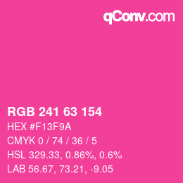 Color code: RGB 241 63 154 | qconv.com