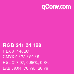 Color code: RGB 241 64 188 | qconv.com