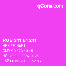 Color code: RGB 241 64 241 | qconv.com