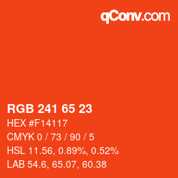 Color code: RGB 241 65 23 | qconv.com