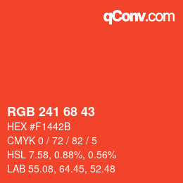 Color code: RGB 241 68 43 | qconv.com