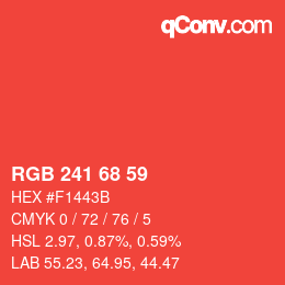 Color code: RGB 241 68 59 | qconv.com