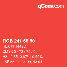Color code: RGB 241 68 60 | qconv.com