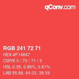 Color code: RGB 241 72 71 | qconv.com