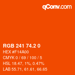 カラーコード: RGB 241 74.2 0 | qconv.com