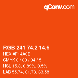 カラーコード: RGB 241 74.2 14.6 | qconv.com